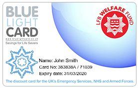 Blue and Light Blue Logo - London Fire Brigade Welfare Fund Blue Light Card