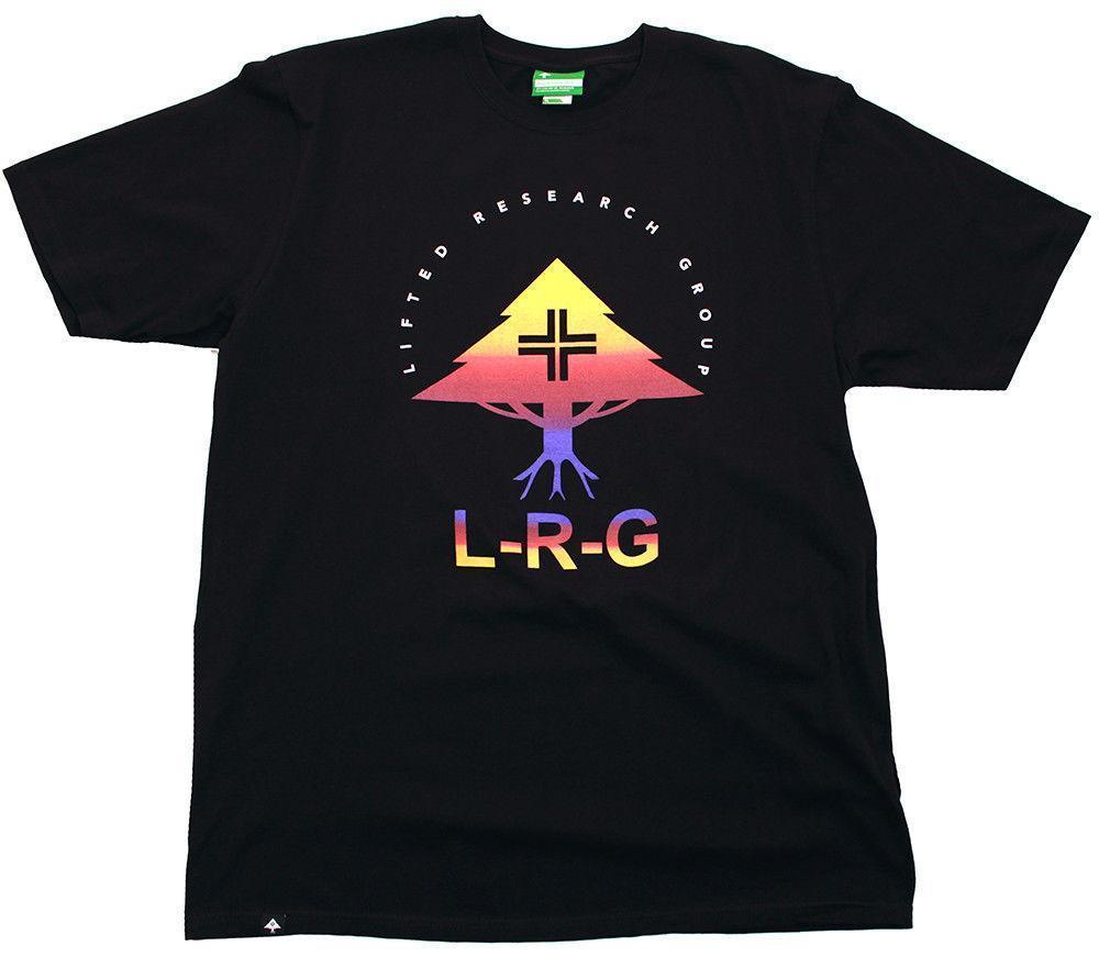 High LRG Tree Logo - LRG Gradient Tree T Shirt Black Lifted Research Group Tee Mens XL ...
