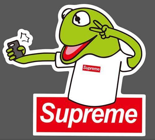 Stickers Logo - Supreme Kermit Vinyl Sticker A0806