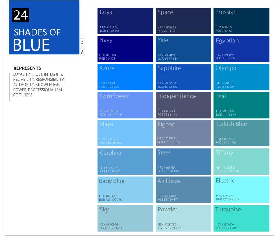 Blue and Light Blue Logo - 24 Shades of Blue Color Palette – graf1x.com