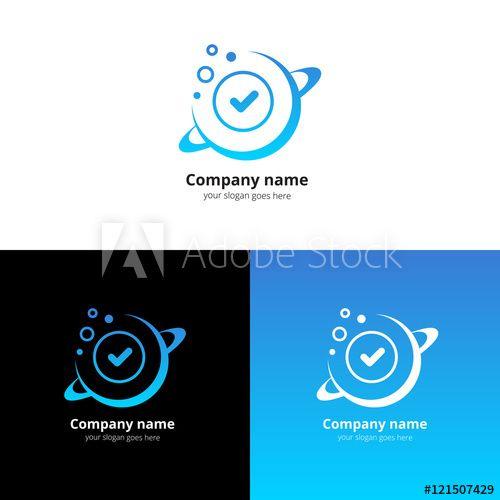 Light Blue Company Logo - Planet space vector logo design template. Logotype galaxy planet