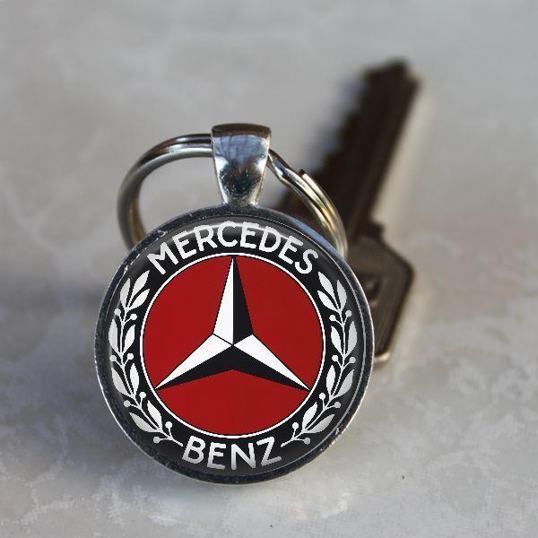 Vintage Mercedes-Benz Logo - MERCEDES BENZ Keychain Vintage Hood Emblem Patriotic Car Key Chain ...