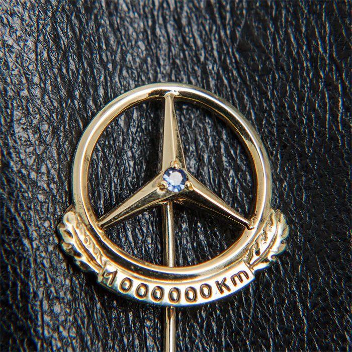 Vintage Mercedes-Benz Logo - Old Mercedes Benz 1.000.000 Km Pin Logo Emblem Brooch 333 Gold ...