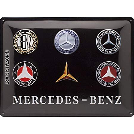 Vintage Mercedes-Benz Logo - Nostalgic Art 23251 Mercedes-Benz Logo Evolution | Vintage Retro Tin ...
