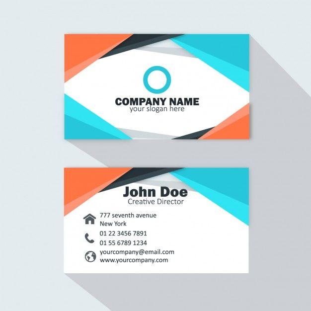 Baby Blue Company Logo - Orange and light blue business card Vector | Free Download