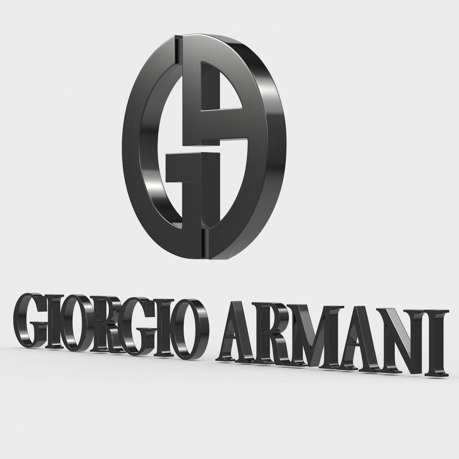 Giorgio Armani Logo - Giorgio armani logo 3D Model in Clothing 3DExport