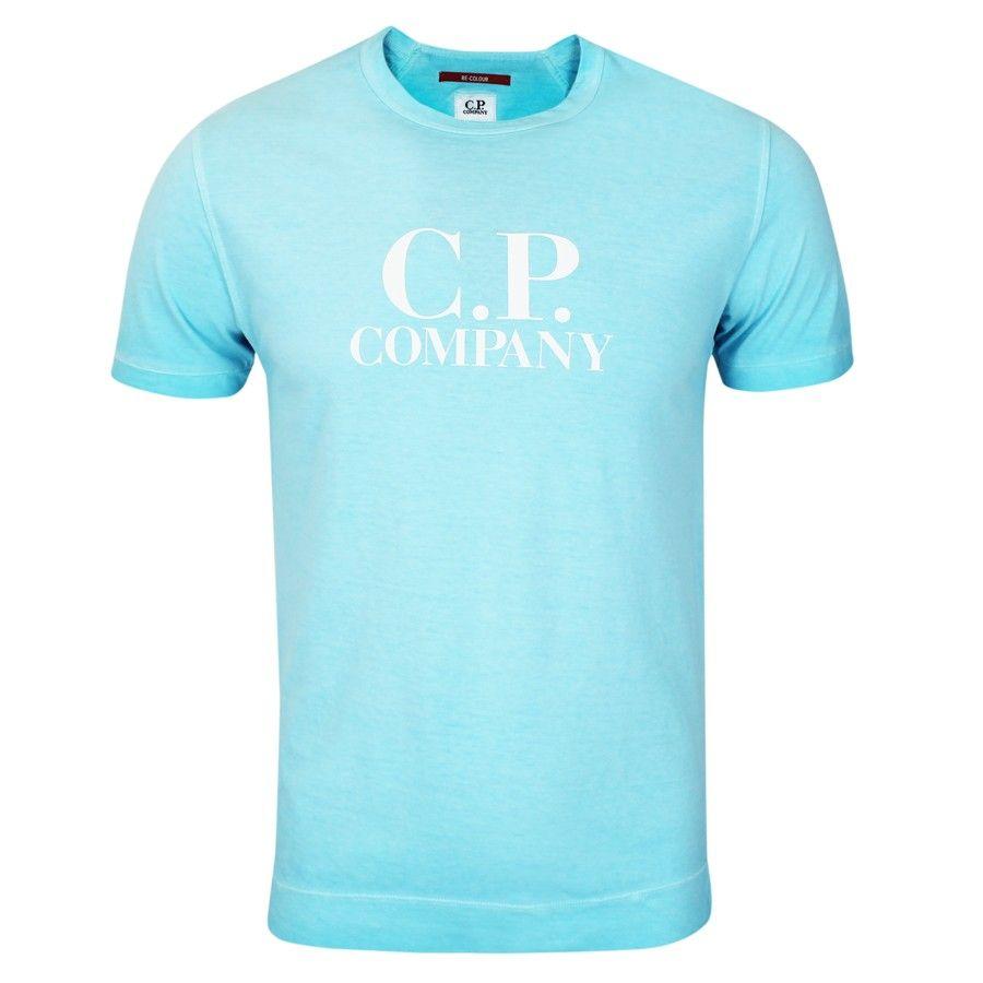 Light Blue Company Logo - CP Company - Light Blue Printed Logo T-Shirt | Nigel Clare