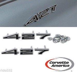 1969 Corvette Logo - 1967 1969 CORVETTE 427 HOOD EMBLEM SET, NEW, BOTH SIDES