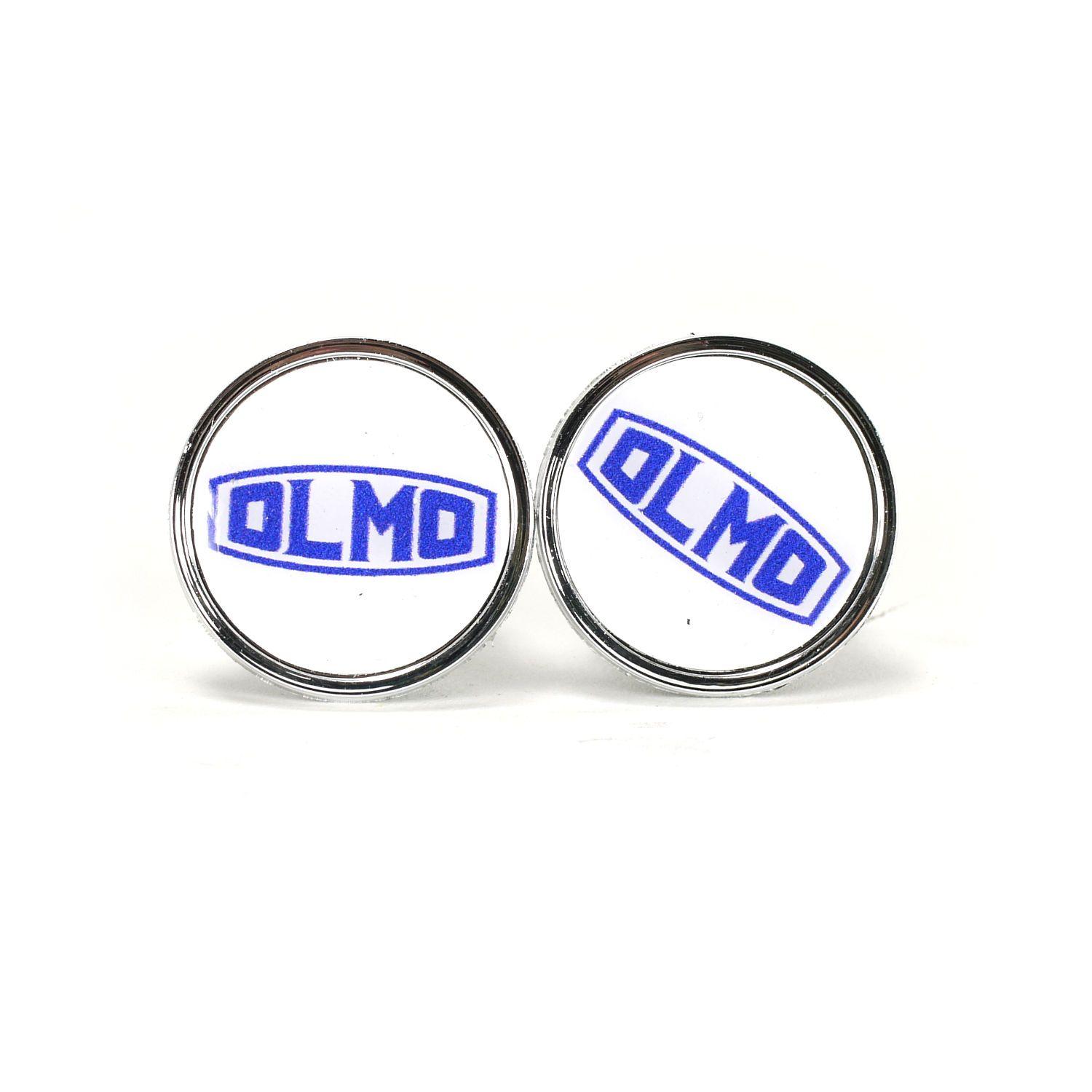 Blue I Logo - Olmo blue logo handlebar end plugs