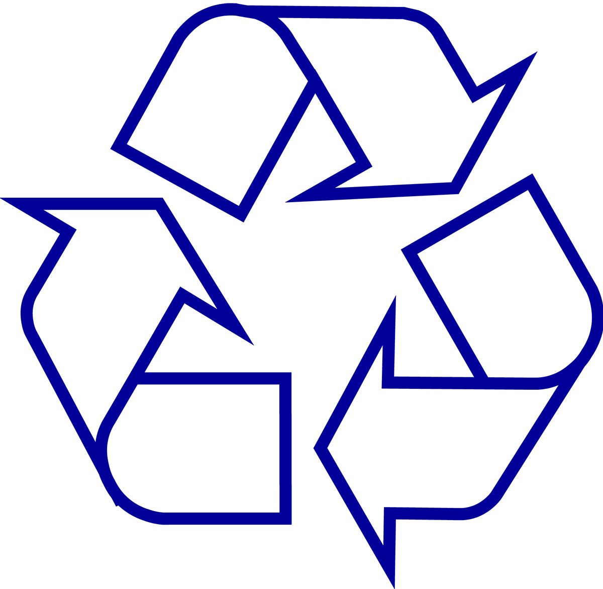 Dark Blue and White Logo - Recycling Symbol - Download the Original Recycle Logo