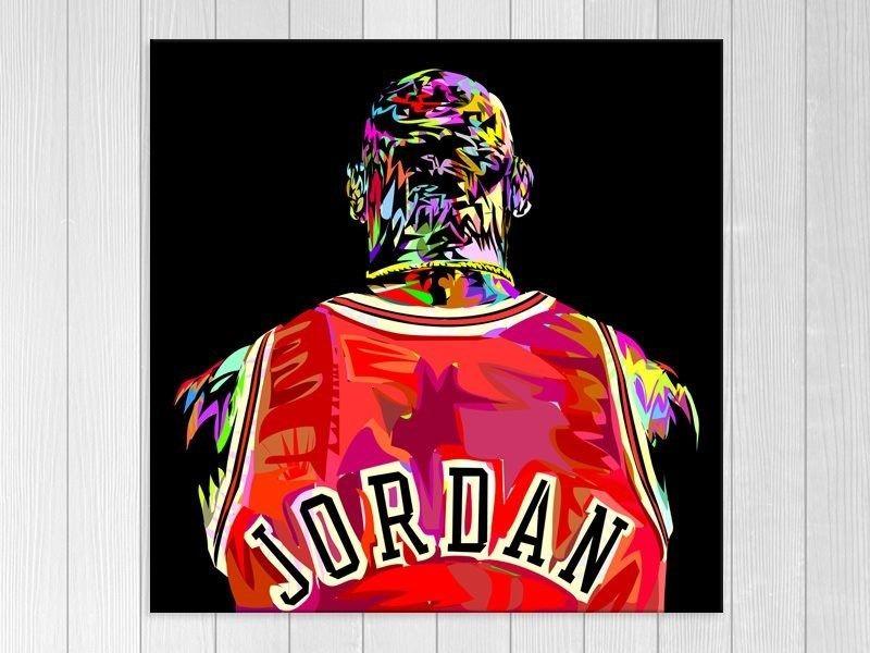 Graffiti Jordan Logo - Pop Art - Michael Jordan - Black - Red - Graffiti Art - Wall Art ...