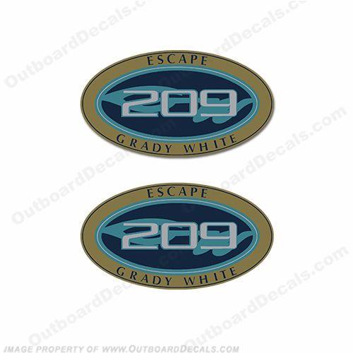 Escape Letter Logo - Grady White Escape 209 Logo Decals (Set of 2)