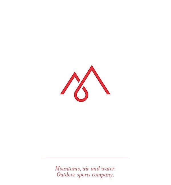 Mountain M Logo - M logo / monogram / red / water drop / mountain / typographic ...