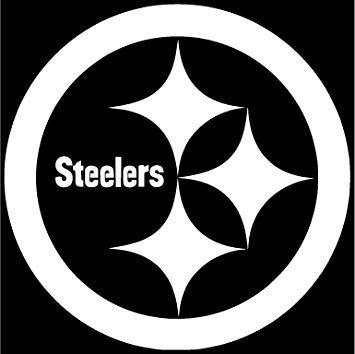 Black and White Steelers Logo - Amazon.com: Pittsburgh Steelers Vinyl Sticker Decal (4