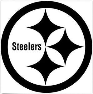 Black and White Pittsburgh Logo - PITTSBURGH STEELERS Window WALL DECAL . Vinyl Car STICKER .Black or ...