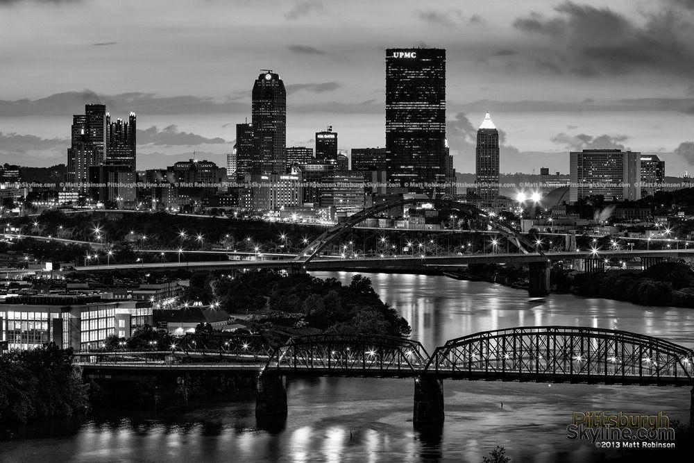Black and White Pittsburgh Logo - Pittsburgh Cityscapes in Black and White - PittsburghSkyline.com ...