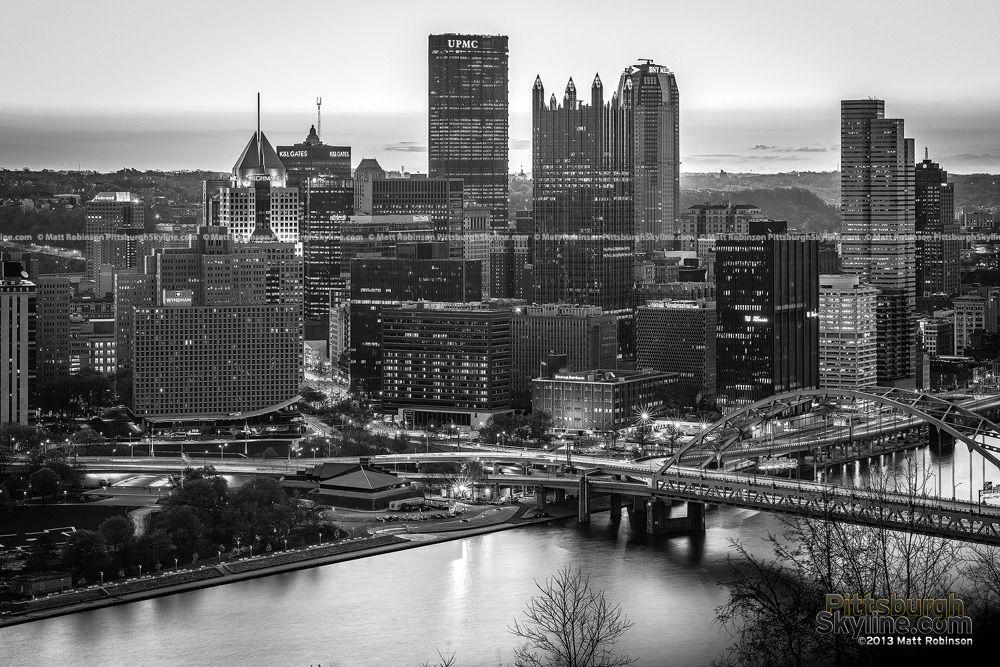Black and White Pittsburgh Logo - Pittsburgh Cityscapes in Black and White.com