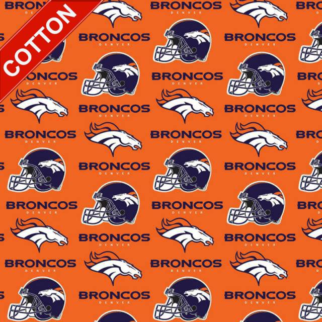 NFL Broncos Logo - Denver Broncos Logo Cotton Fabric - NFL Football Team Cotton Fabric