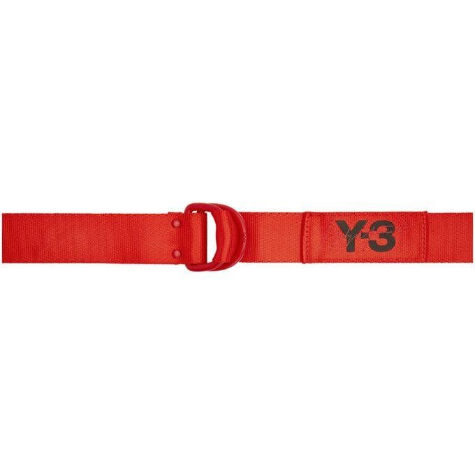 Fashion Red Logo - Y-3 Logo D-Ring Belt - Red | ModeSens