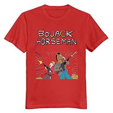 Fashion Red Logo - BoJack Horseman Logo Mens T-shirt Short Sleeve Fashion Red: Amazon ...