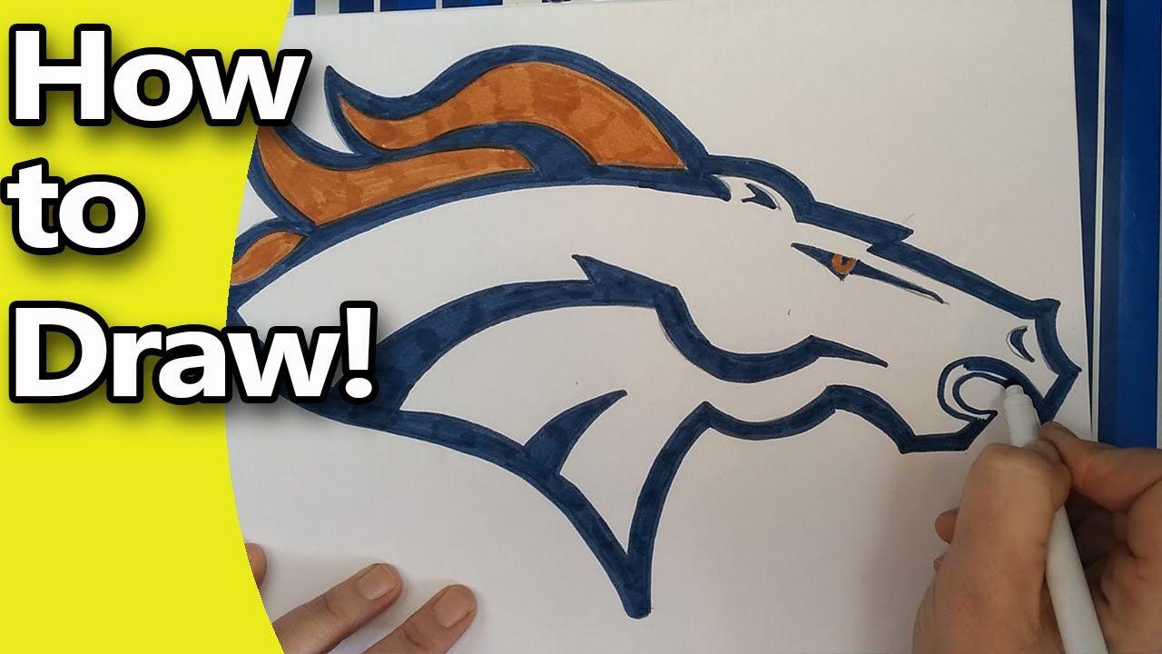 NFL Broncos Logo - How to Draw The Denver Broncos Logo Step by Step, by hand - YouTube