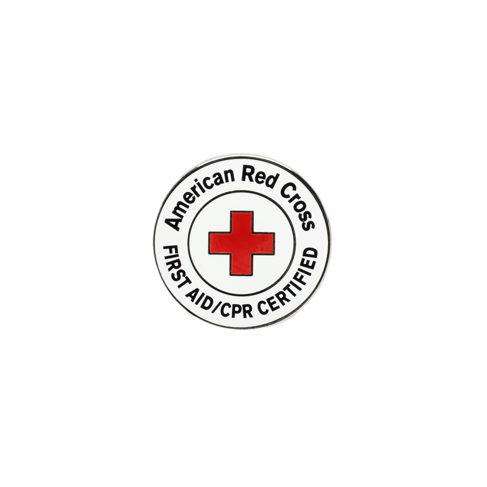 White American Red Cross Logo - Red Cross First Aid/CPR Certified Lapel Pin pk/10