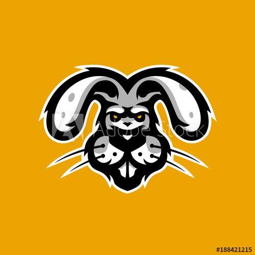 Rabbit Sports Logo - Rabbit mascot logo design for sports team. Vector illustration - Buy ...