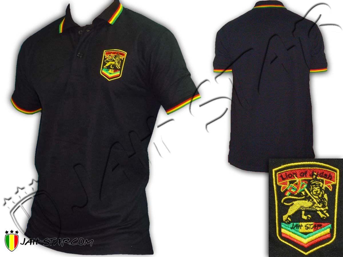 Polos with a Lion Logo - Rasta Reggae and Jamaica Polo Shirts 9$