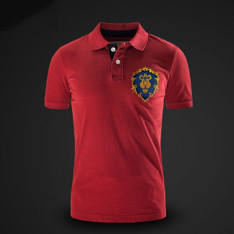 Shirt with Lion Logo - Alliance Lion logo Polo shirt world of warcraft Game Polo T-shirt ...