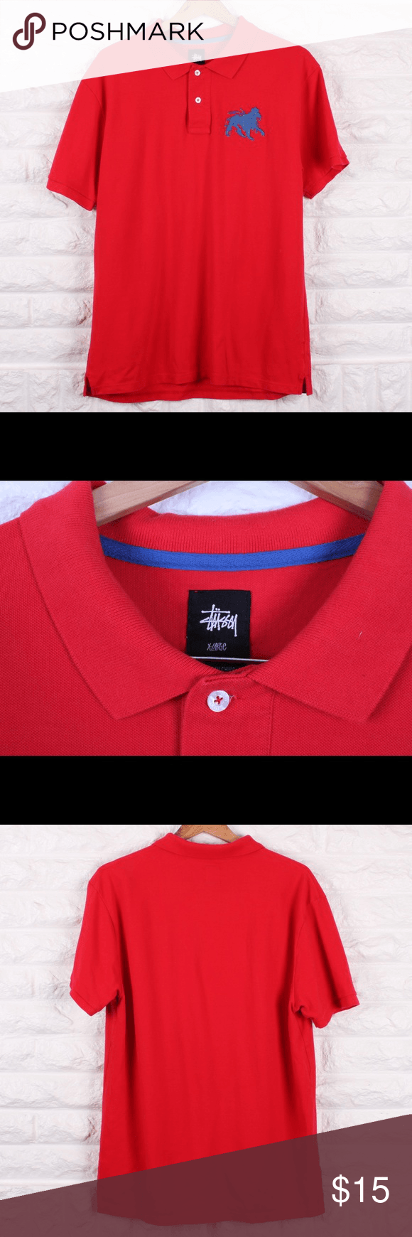 Polos with a Lion Logo - STUSSY Lion Polo Shirt. Stussy, Polo shirts and Largest
