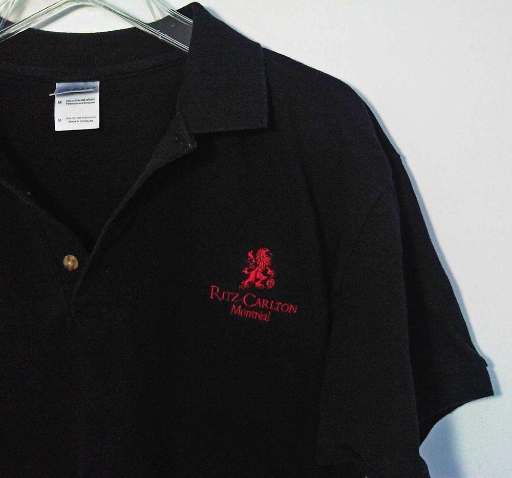 Polos with a Lion Logo - Details about Men's Ritz Carlton Montreal Polo Shirt Gildan, Black