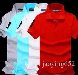 Polos with a Lion Logo - Big Size S-6XL Embroidery LOGO Men Polo Solid Stand Collar Short ...