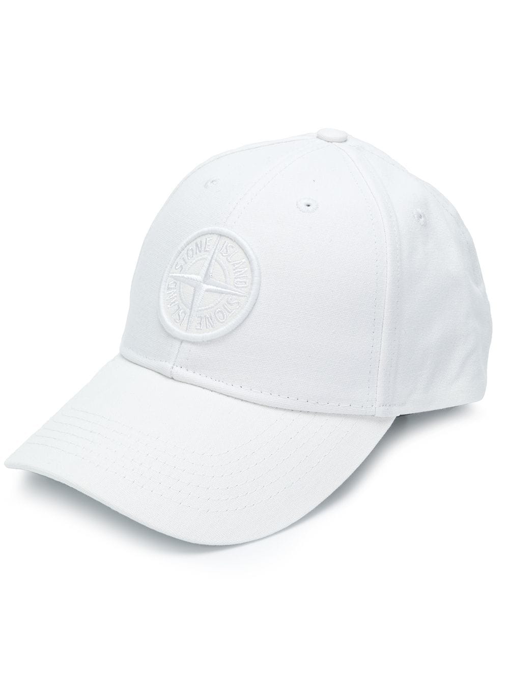 White Cap Construction Logo - Stone Island Compass Logo Baseball Cap In White
