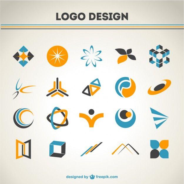 Graphic Orange and Blue Circle Logo - Orange and blue logos set Vector | Free Download