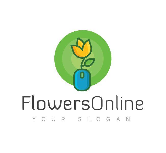 Online Logo - Flowers Online Logo & Business Card Template Design Love