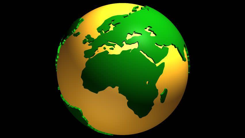 3D World Globe Logo - Rotating Green Globe with Embedded Stock Footage Video (100% Royalty ...