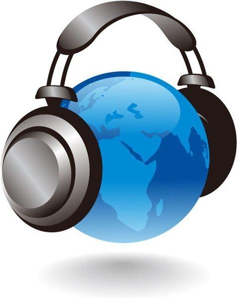 3D World Globe Logo - 3D Earth Globe With Headphones Vector Graphic Free vector in ...
