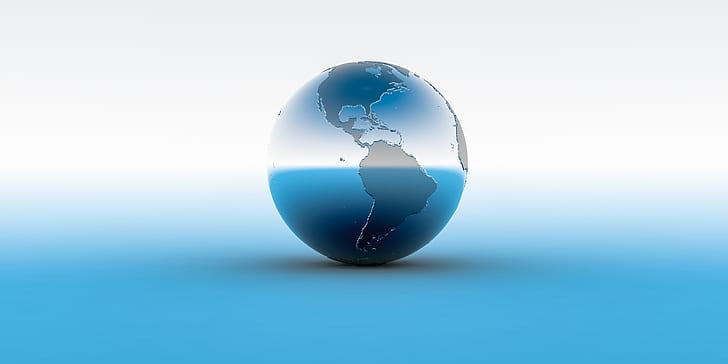 3D World Globe Logo - Royalty-Free photo: Close-up photography of globe logo | PickPik