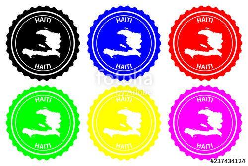 Red Yellow and Blue Ha Logo - Haiti - rubber stamp - vector, Republic of Haiti map pattern ...