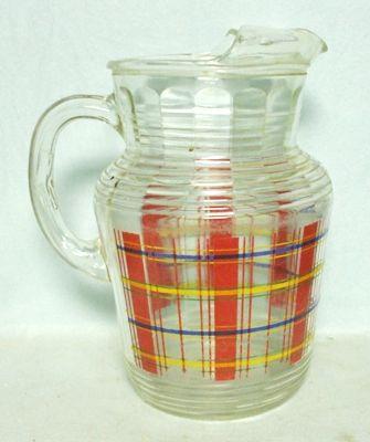 Red Yellow and Blue Ha Logo - H.A. Red, Yellow & Blue Plaid Pitcher w Ice Lip