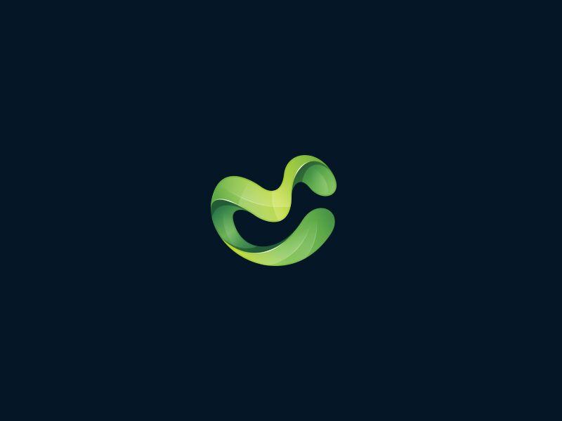 Green Wavy M Logo - Letter M