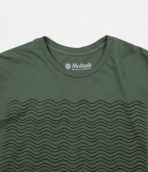 Green Wavy M Logo - Mollusk Wavy T Shirt. Always In Colour