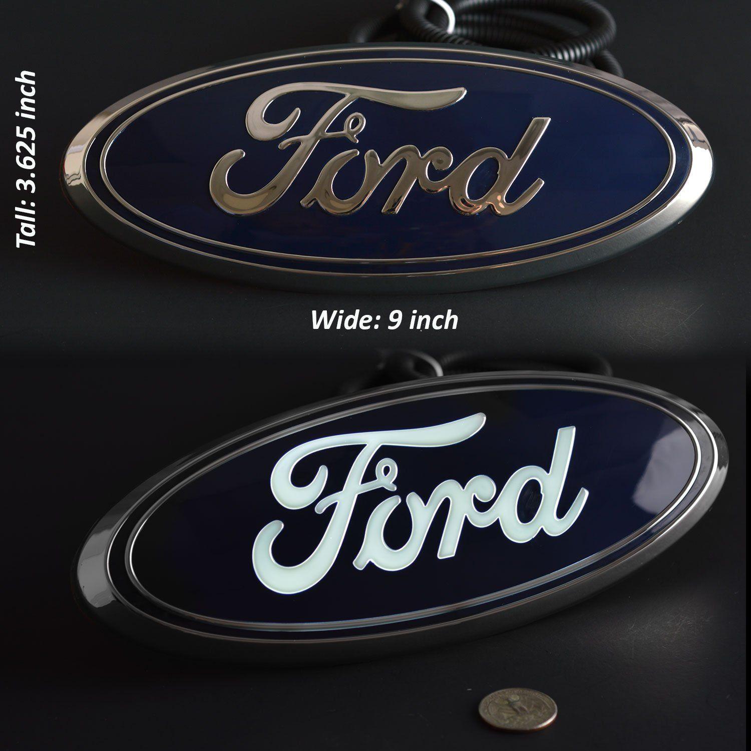 2014 Ford Logo - Ford lighted grill emblem Blue 9” 2016-2018 Explorer 2004-2014 F150 ...