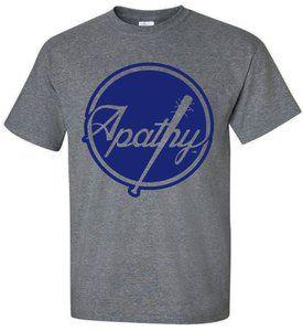 Blue Bat Logo - Apathy BLUE Spiked Bat Logo T-Shirt - Grey Tee