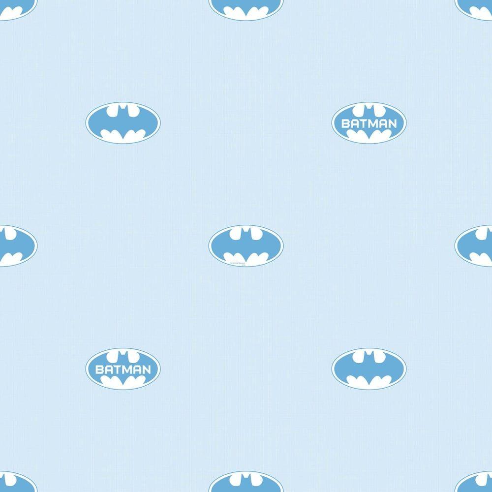 Blue Bat Logo - Galerie Wallcoverings Galerie Official Batman Logo Bat Symbol Pattern DC  Comics Childrens Wallpaper BT9004-2