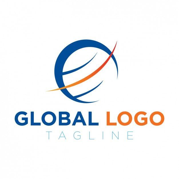Orange and Blue Logo - Global logo blue and orange Vector | Free Download