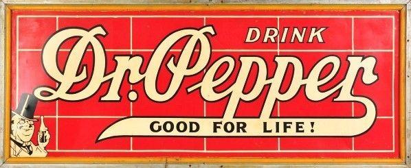Vintage Dr Pepper Logo - Vintage 1930's Dr Pepper Soda Sign. 52 x 20. Vintage Soda Signage