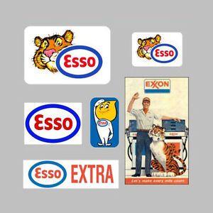 Esso Logo - 6 ESSO EXXON DECALS STICKERS LOGO AD GAS TIGER | eBay