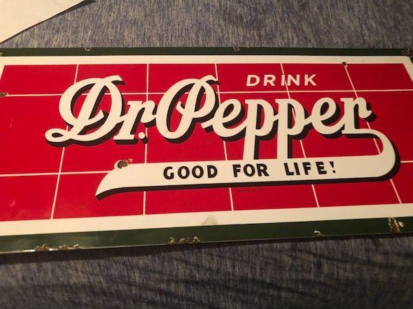 Vintage Dr Pepper Logo - Used Porcelain Vintage Dr.Pepper sign for sale in Farmers Branch - letgo