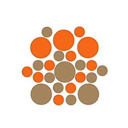 3 Orange Circles Logo - Set Of 120 3 And 6 Orange Light Brown Circles Polka
